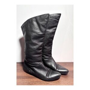 Vintage // Joyce Midcalf Black Leather Boots